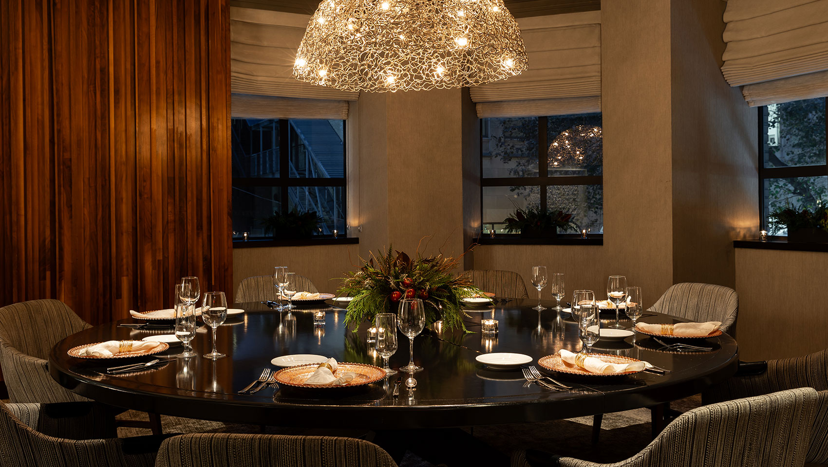 Winter Chalet private dining table setting