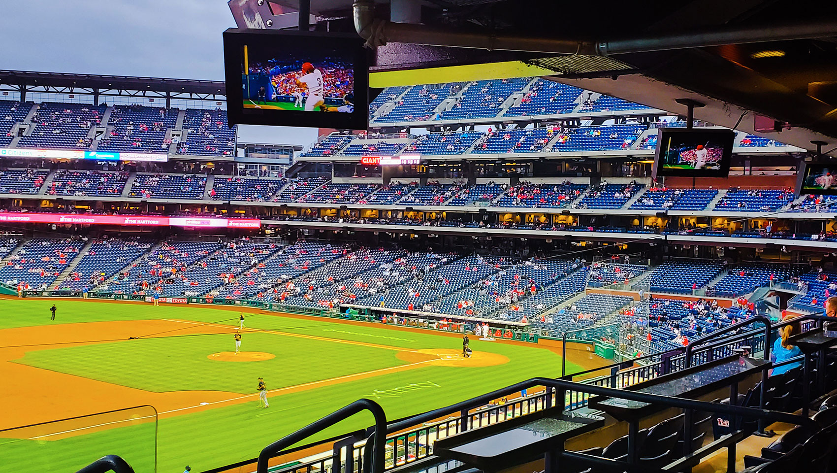 baseball stadium in the evening