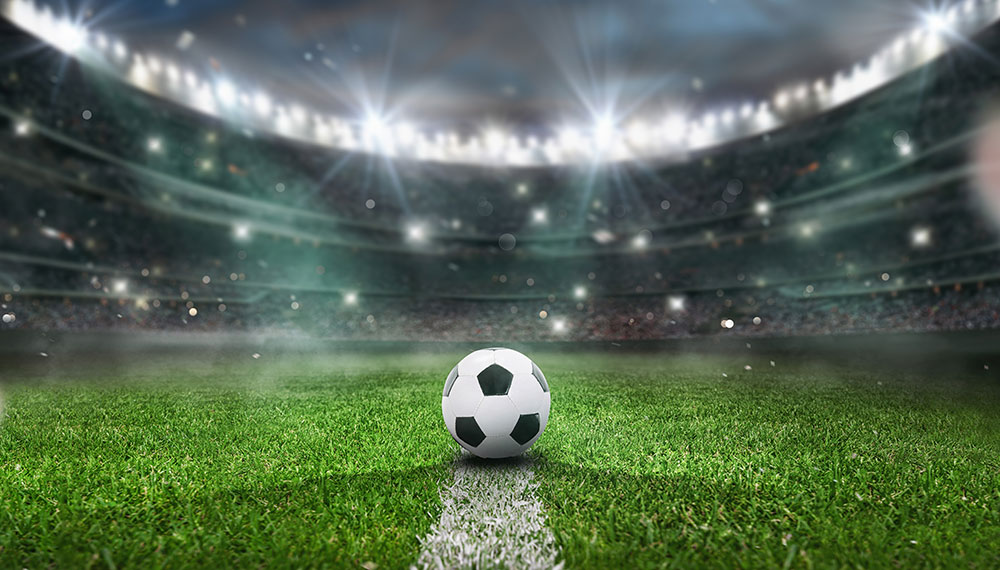 soccer ball in stadium field
