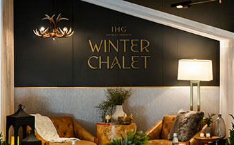 Winter Chalet set up in meeting room